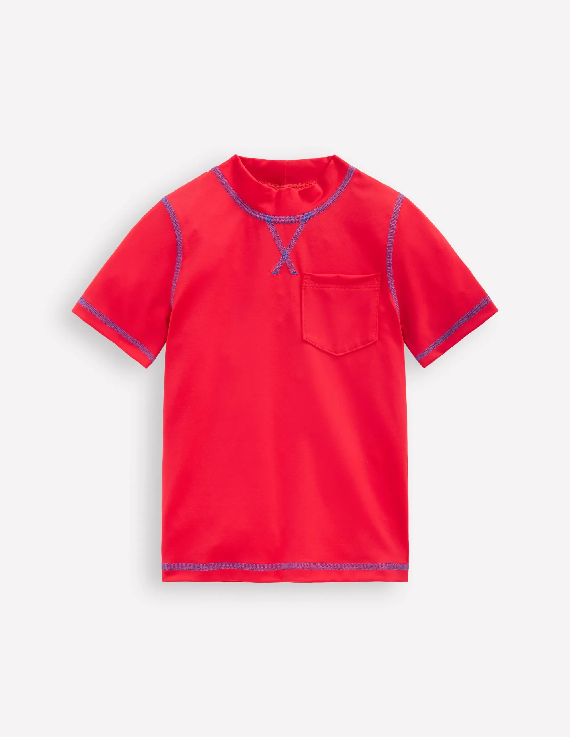 Short Sleeve Rash Vest-Poppy Red