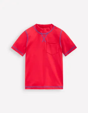 Short Sleeve Rash Vest-Poppy Red