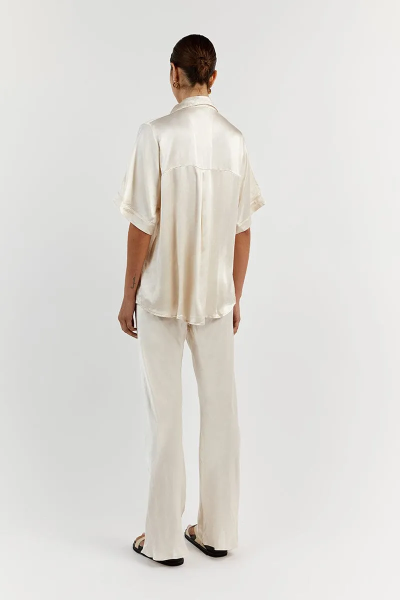SIMONE PEARL SATIN VACATION SHIRT