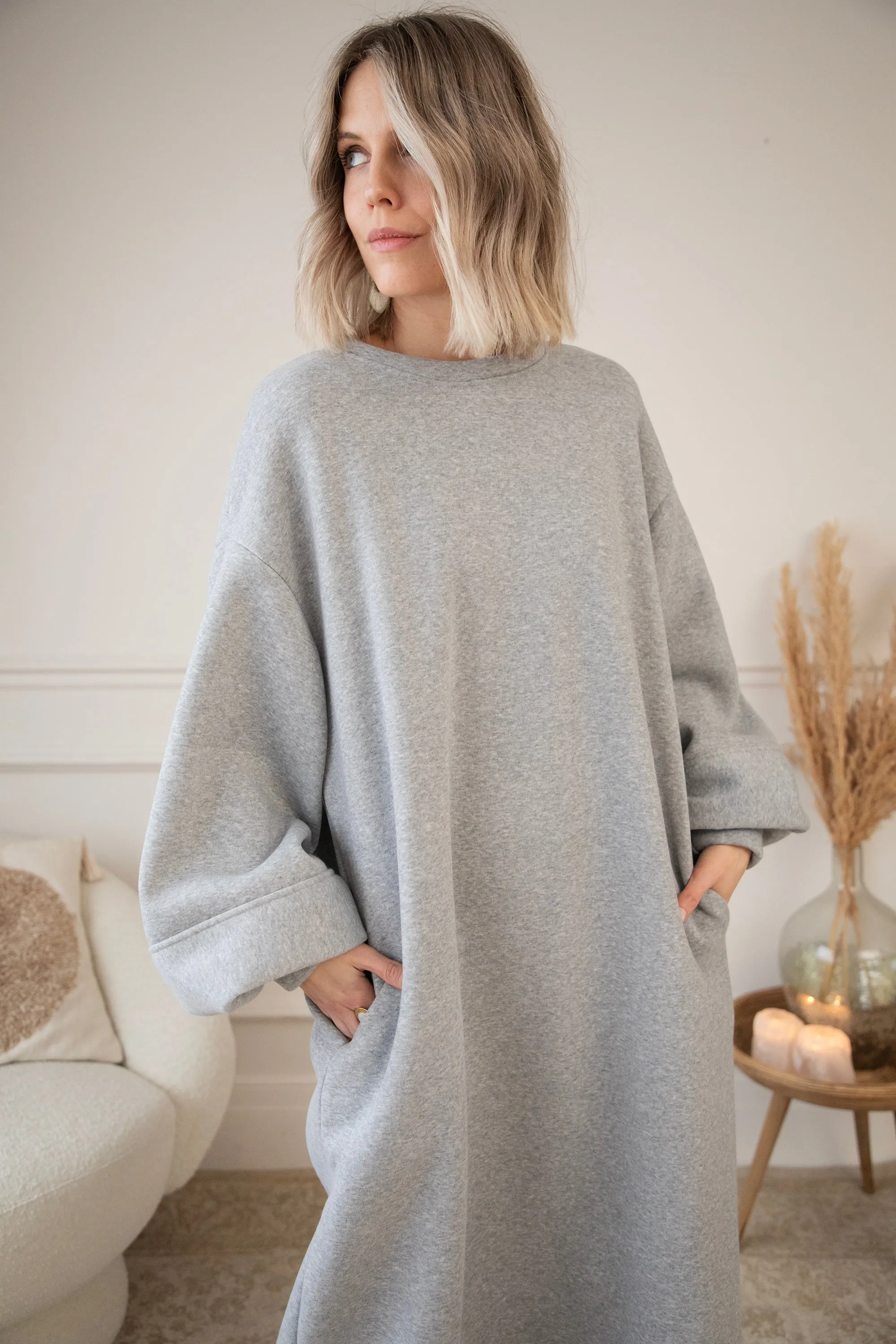 Snuggle Up XL Grey - Sweater Dress