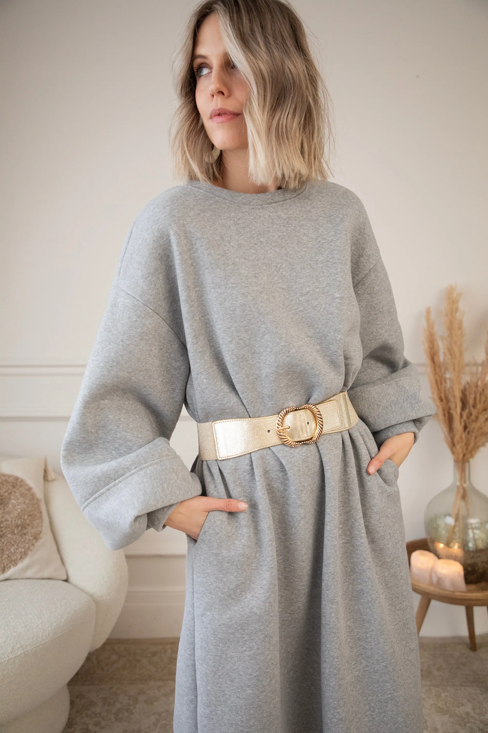Snuggle Up XL Grey - Sweater Dress