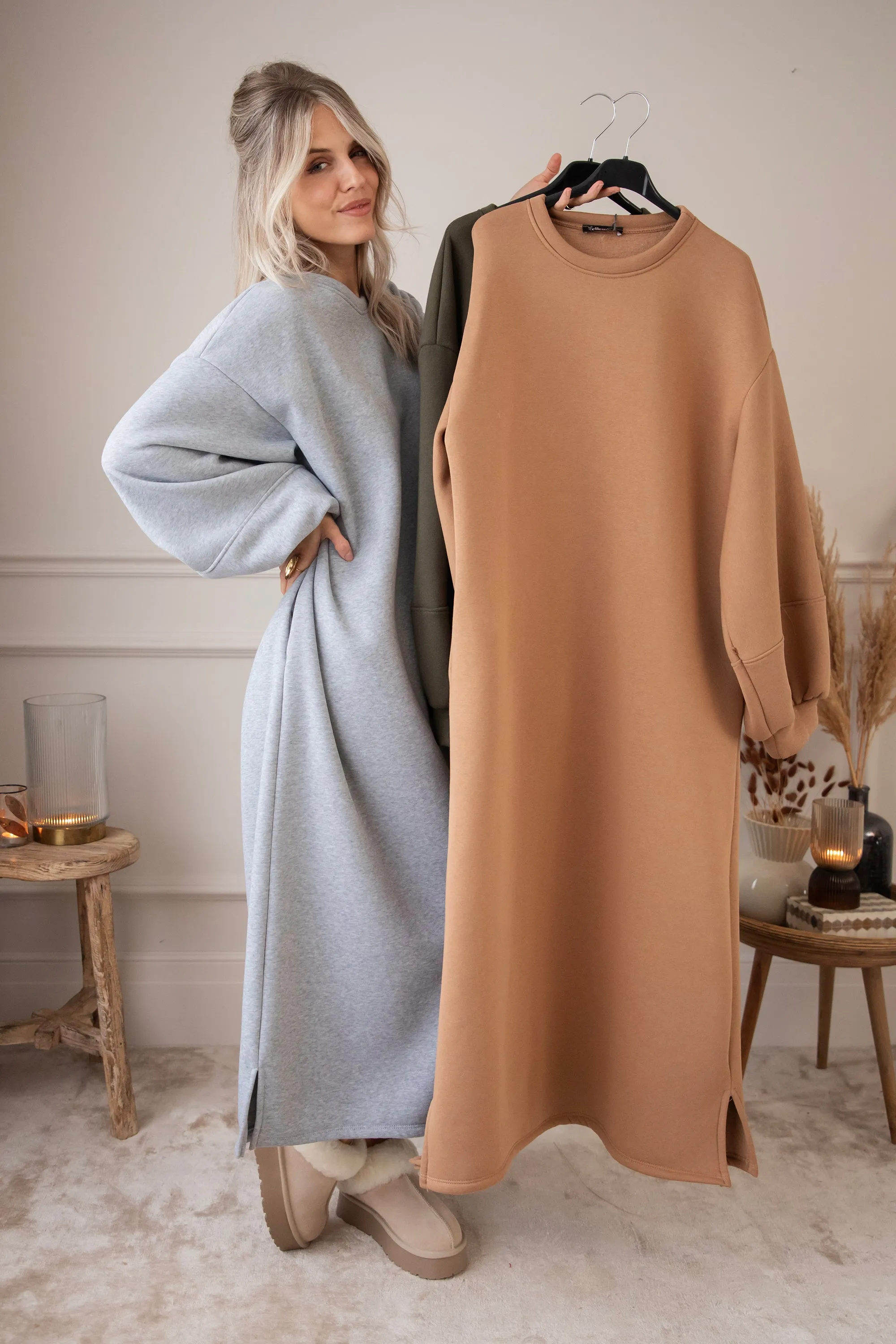 Snuggle Up XL Grey - Sweater Dress