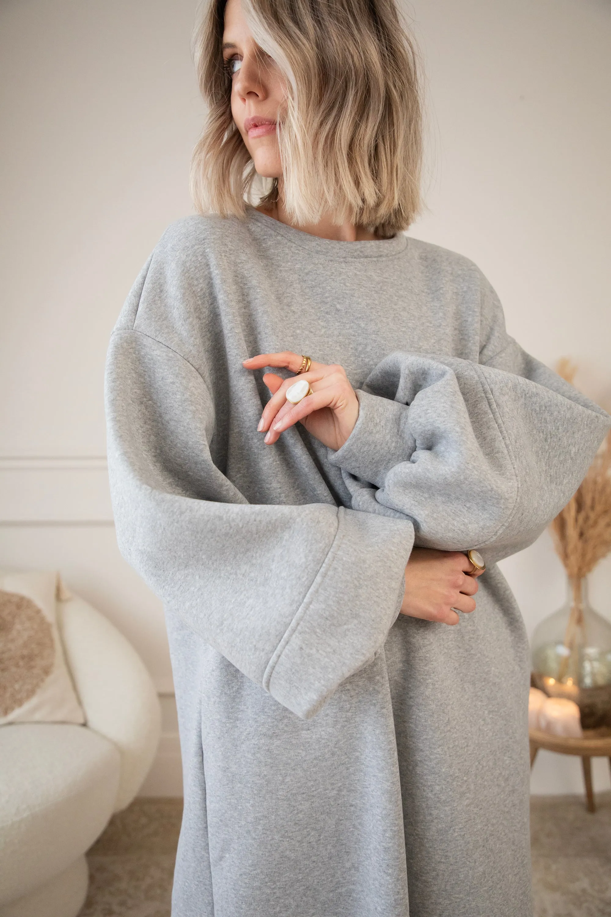 Snuggle Up XL Grey - Sweater Dress