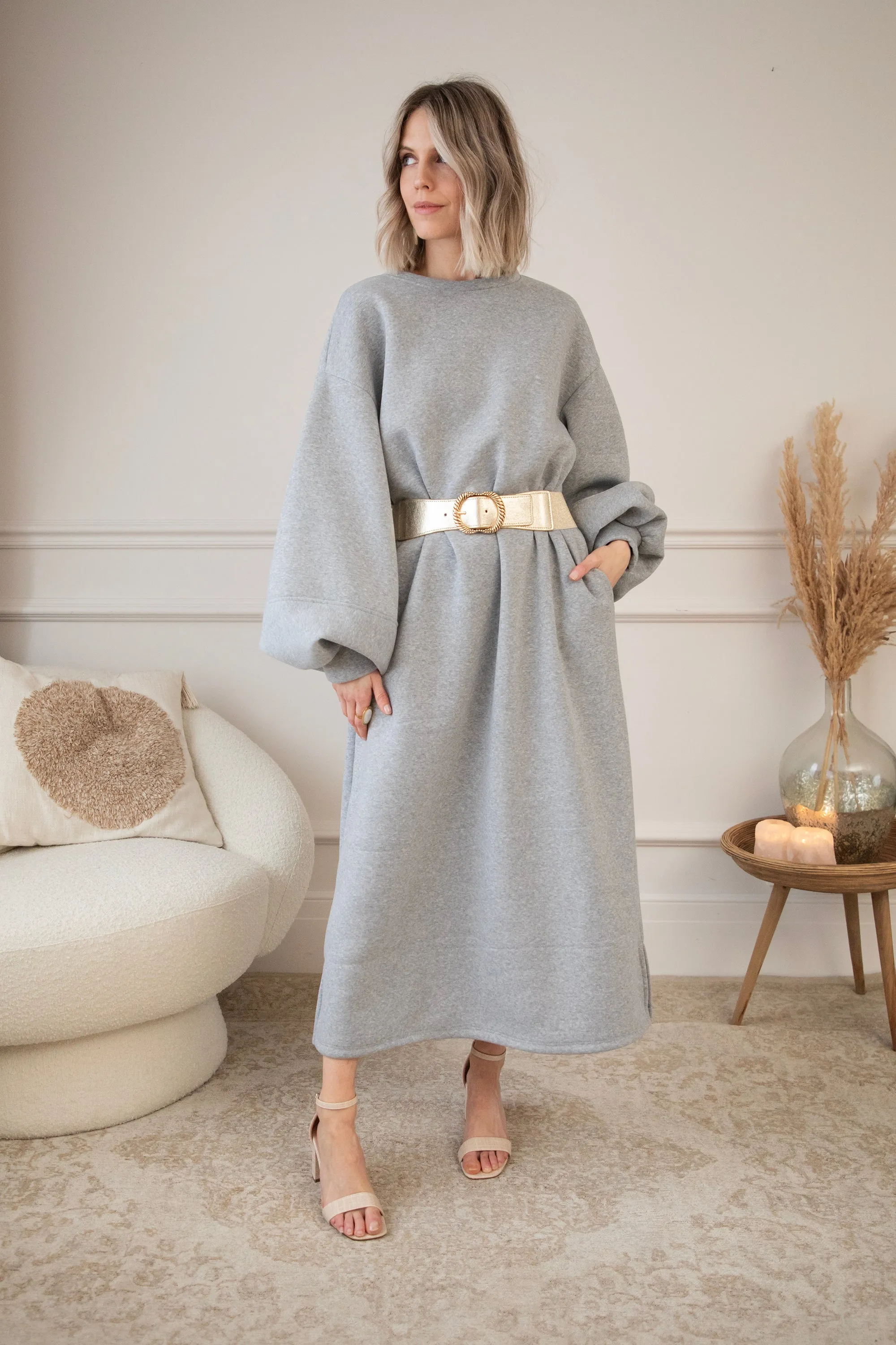 Snuggle Up XL Grey - Sweater Dress