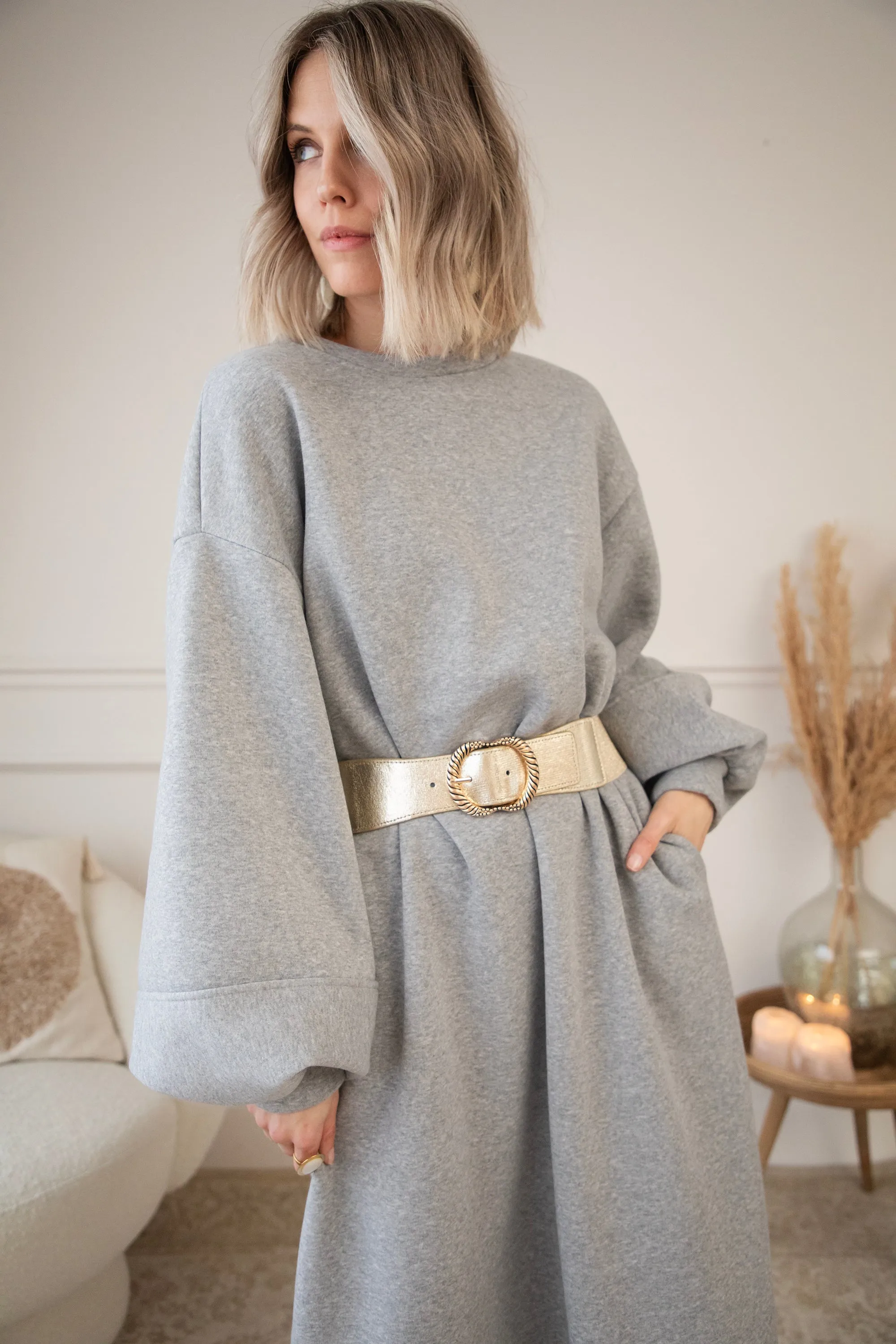 Snuggle Up XL Grey - Sweater Dress