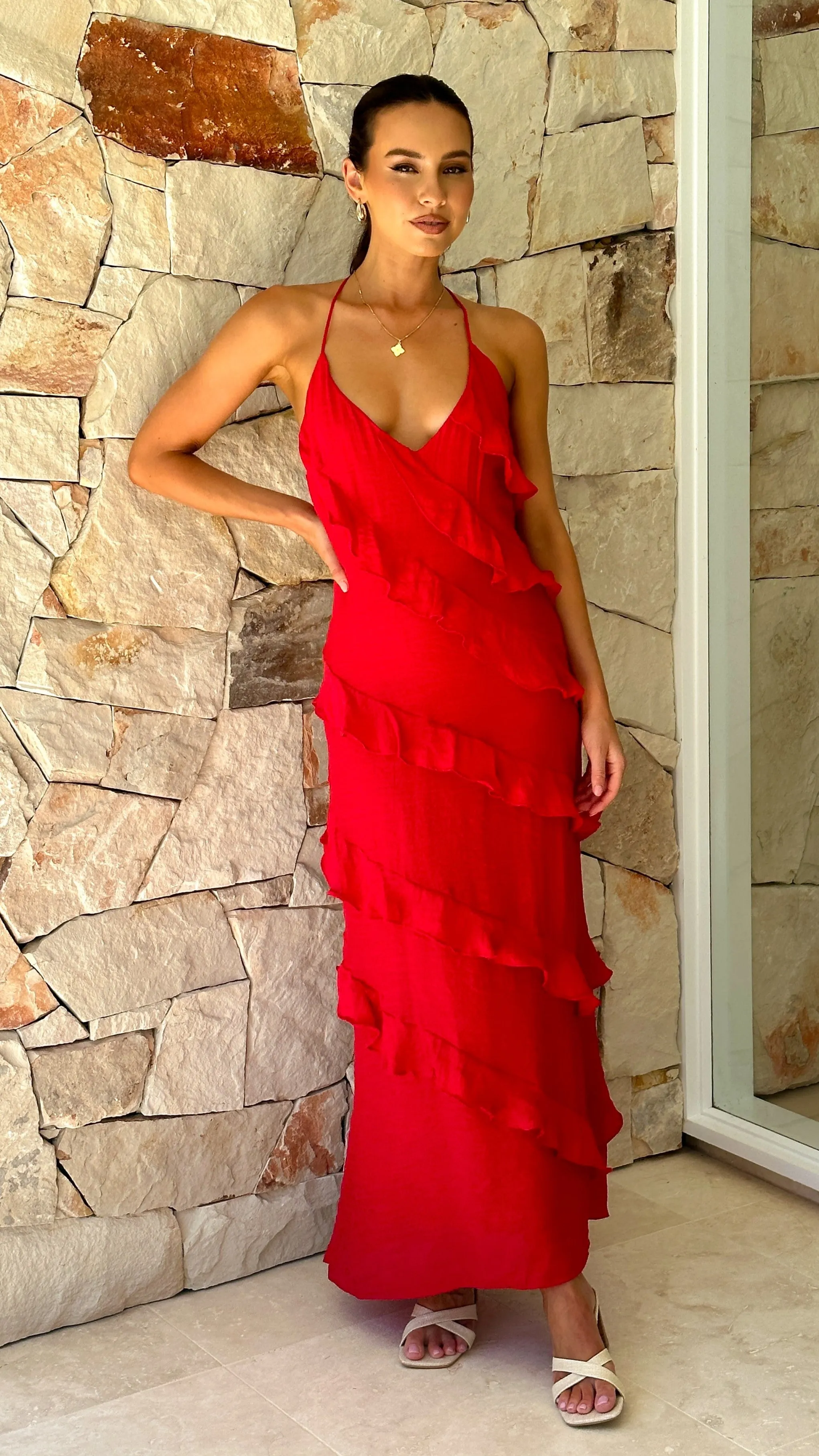 Sophia Maxi Dress - Red