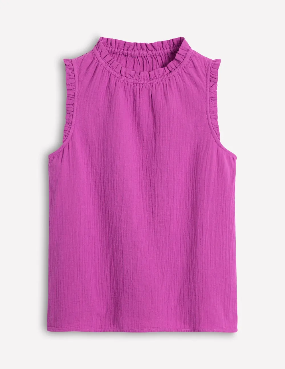 Sophie Ruffle Double Cloth Top-Foxglove Purple