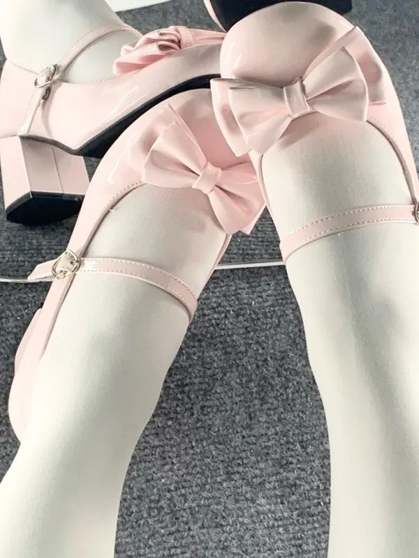 Sweetheart Bow Mid-Heel Shoes