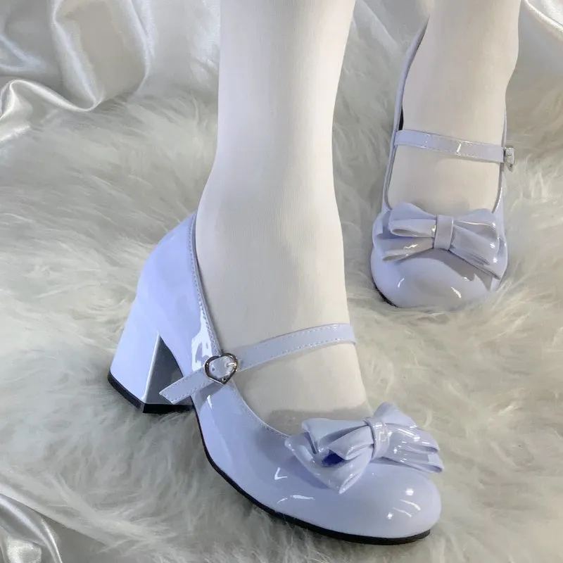 Sweetheart Bow Mid-Heel Shoes