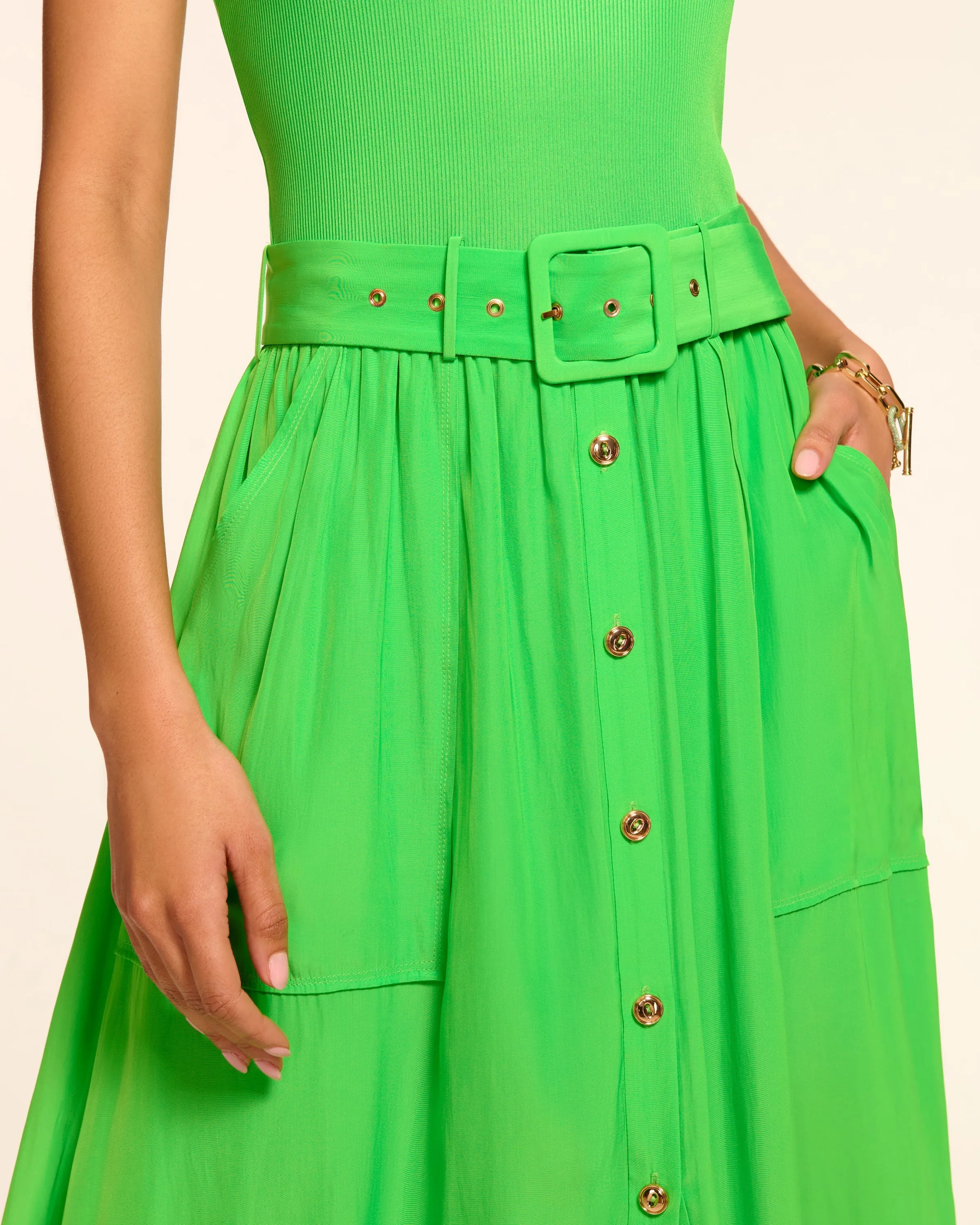 Sylvie Combo Ribbed Midi Dress