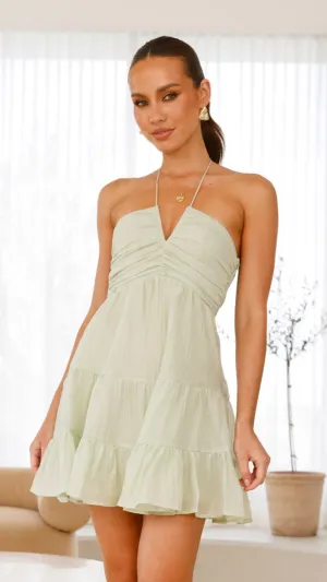 Taffeta Mini Dress - Sage