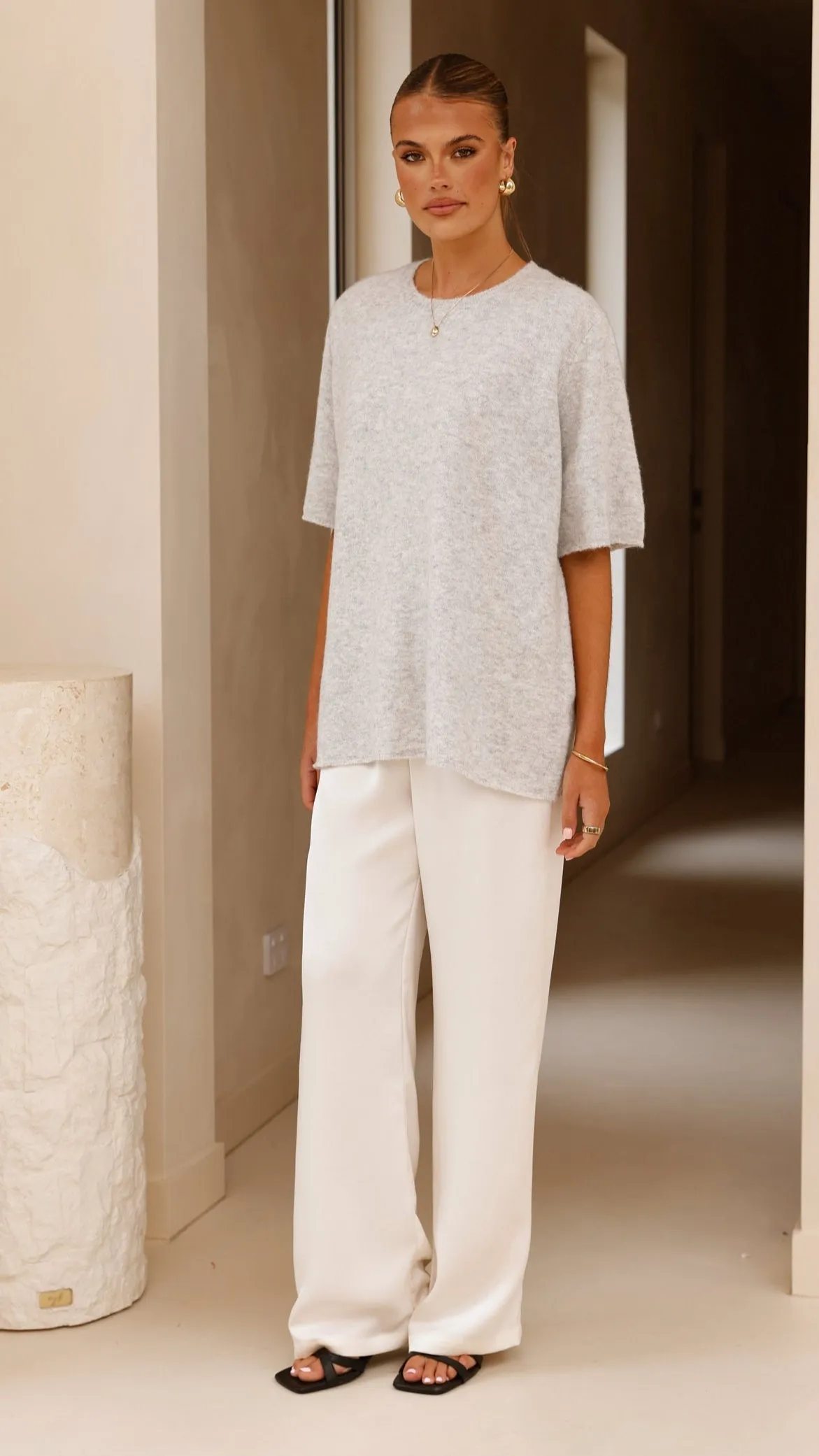 Tahlia Knit Top - Grey