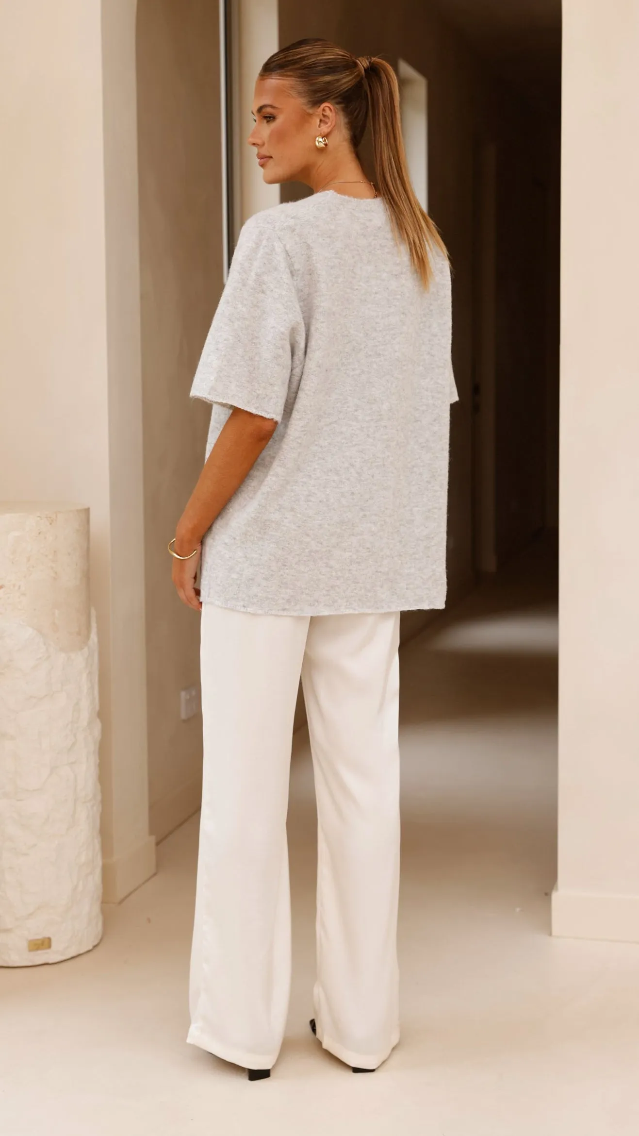Tahlia Knit Top - Grey