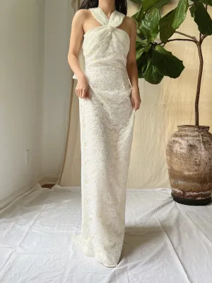 Vintage Alencon Column Gown - S