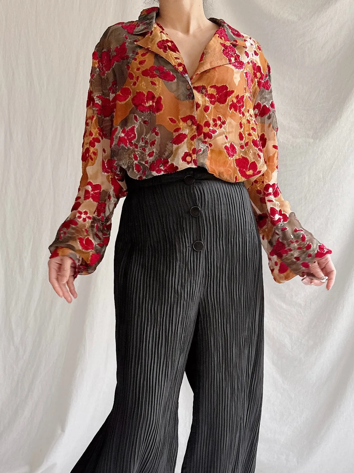 Vintage Carven Paris Silk Shirt - M