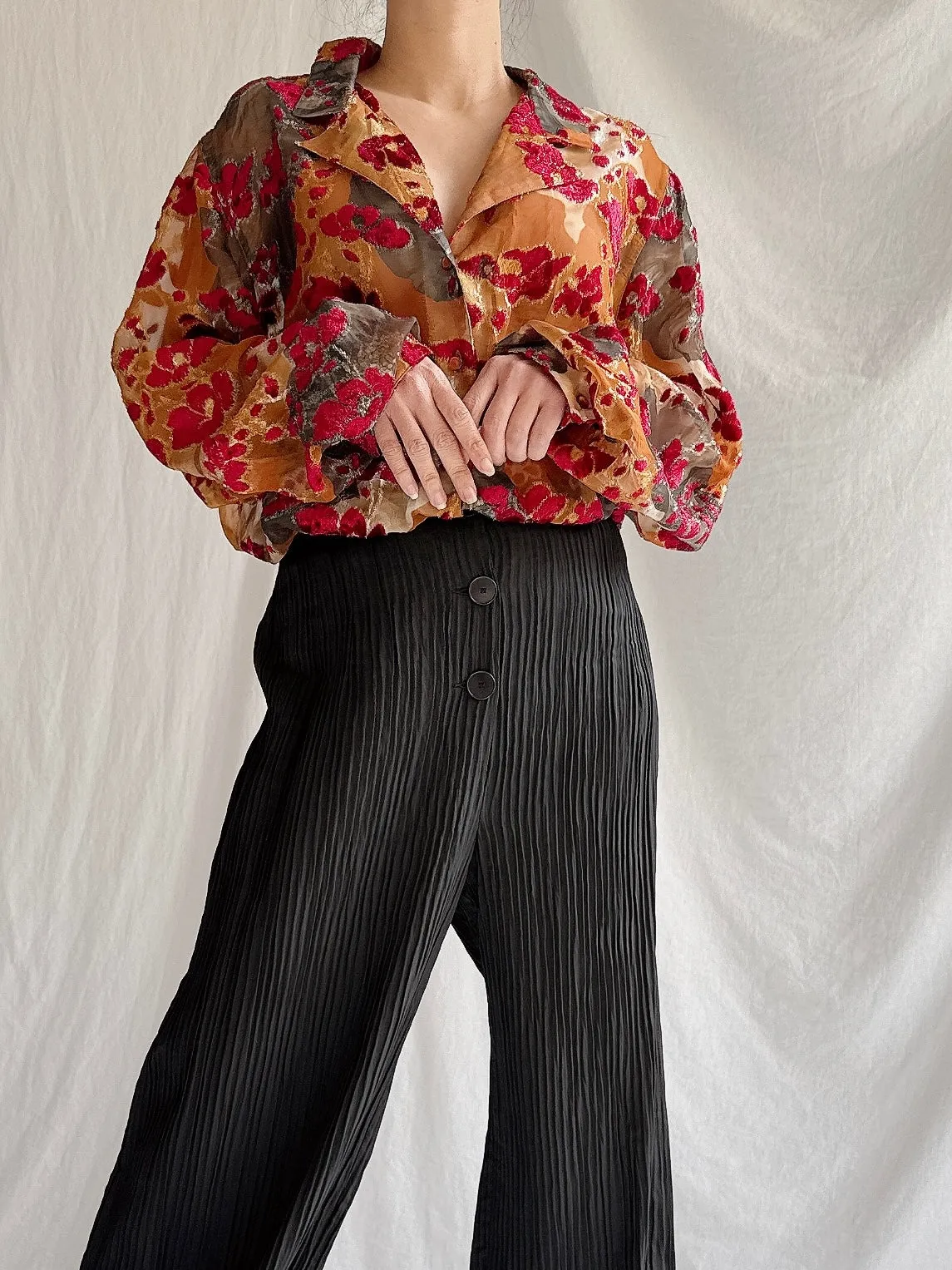 Vintage Carven Paris Silk Shirt - M