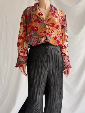 Vintage Carven Paris Silk Shirt - M