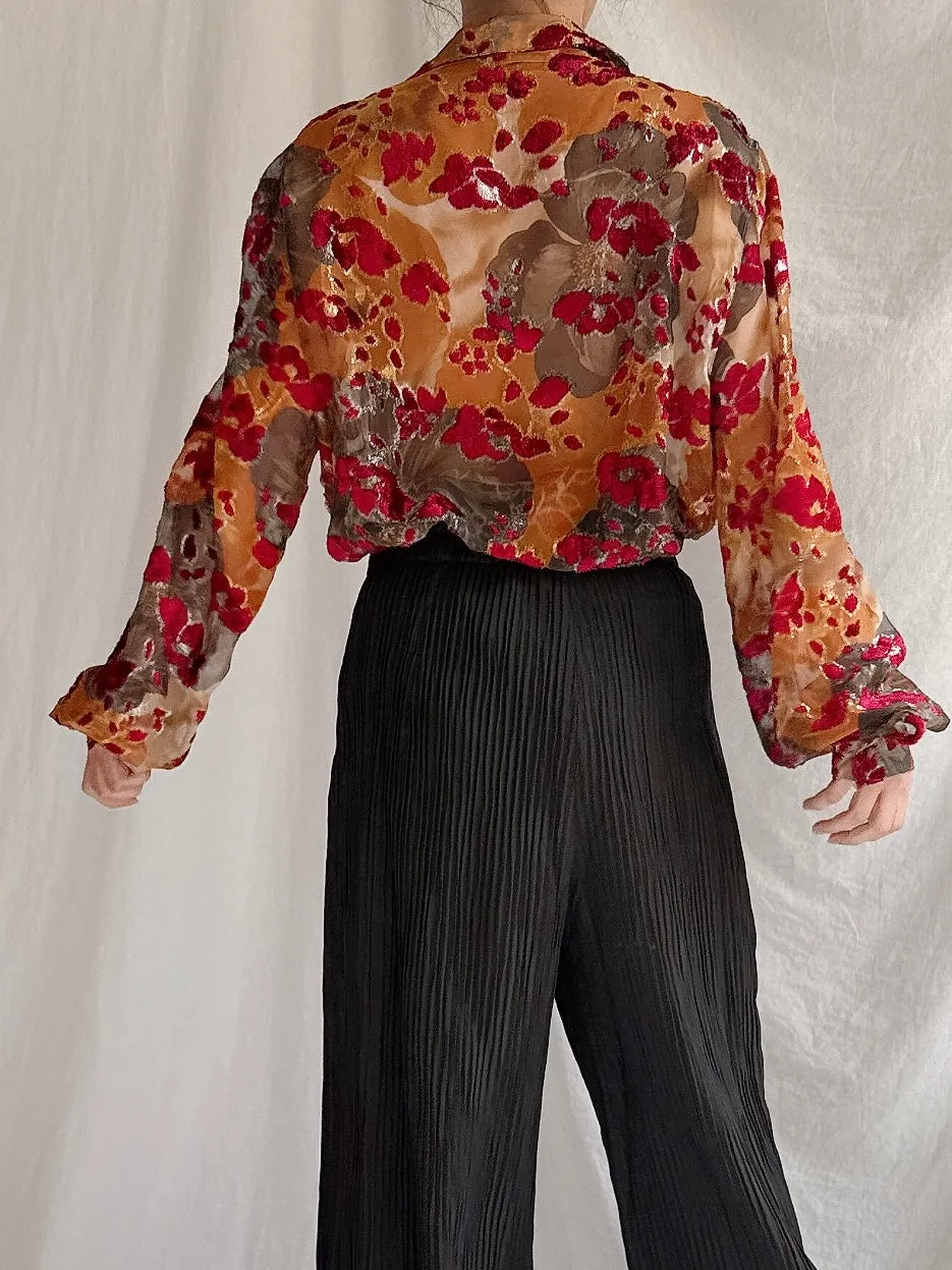Vintage Carven Paris Silk Shirt - M