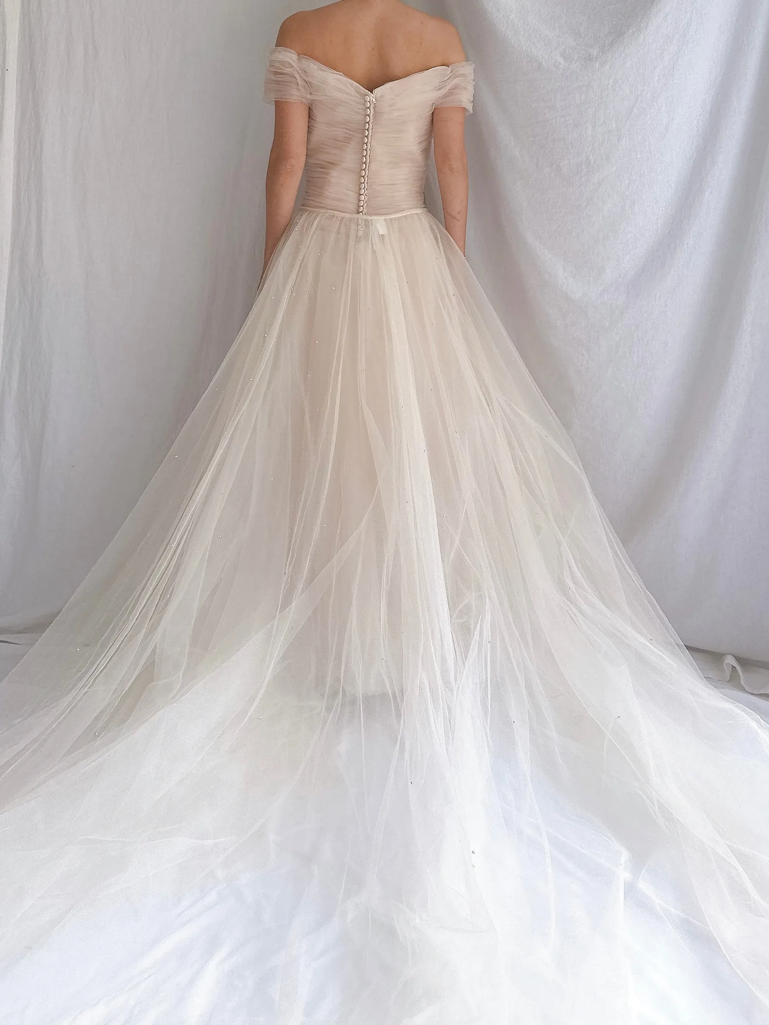 Vintage Ian Stuart UK Peach Nude Tulle 2-Piece - S/M 6/8