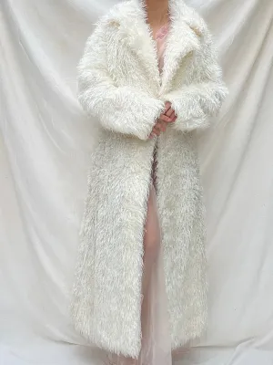 Vintage Ivory Shaggy Coat - M