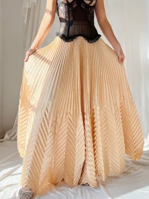 Vintage Light Gold Geometric Skirt - M/L