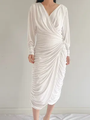 Vintage Ruche Jersey Dress - S