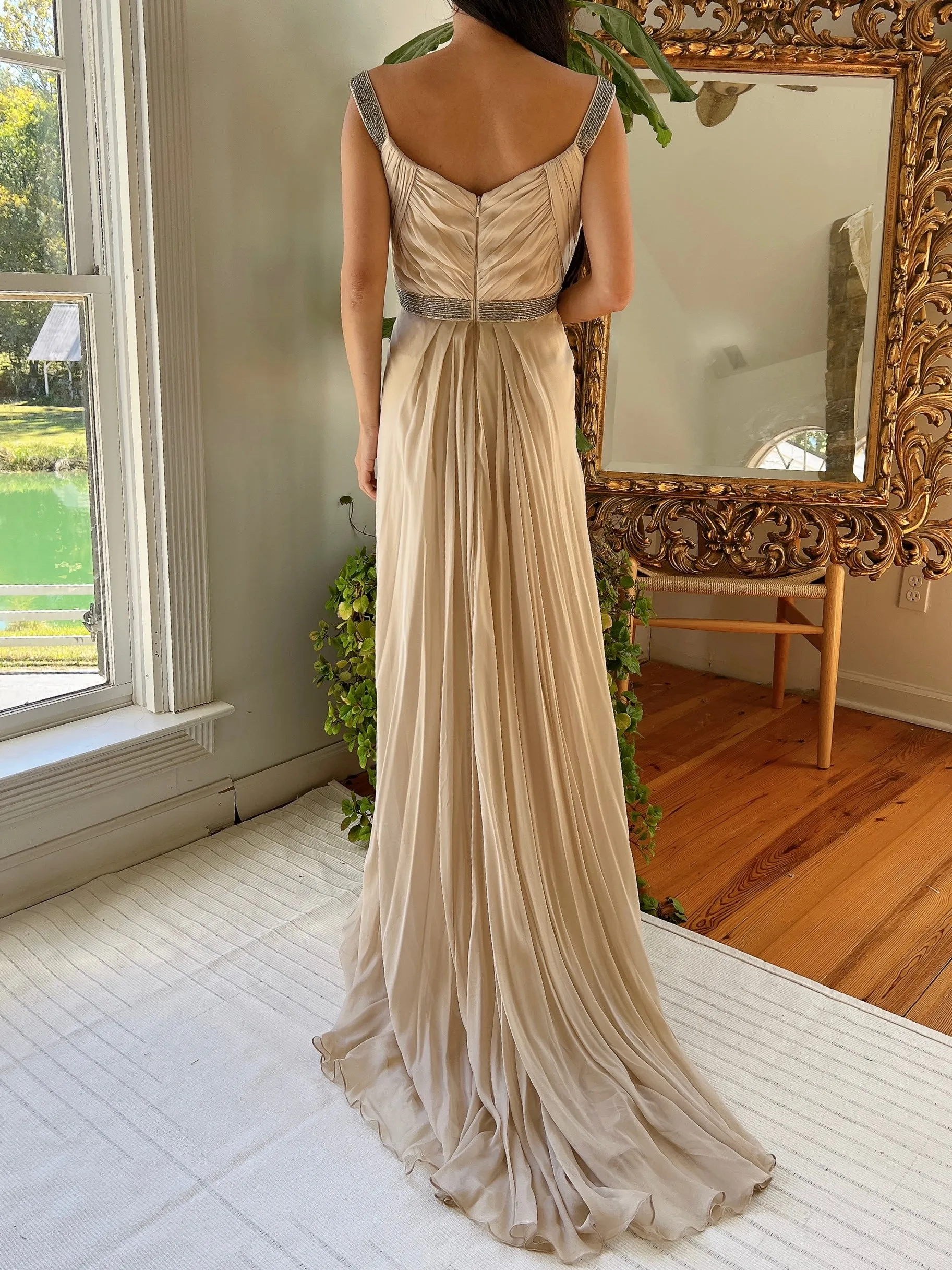 Vintage Silk Beige Gown - S