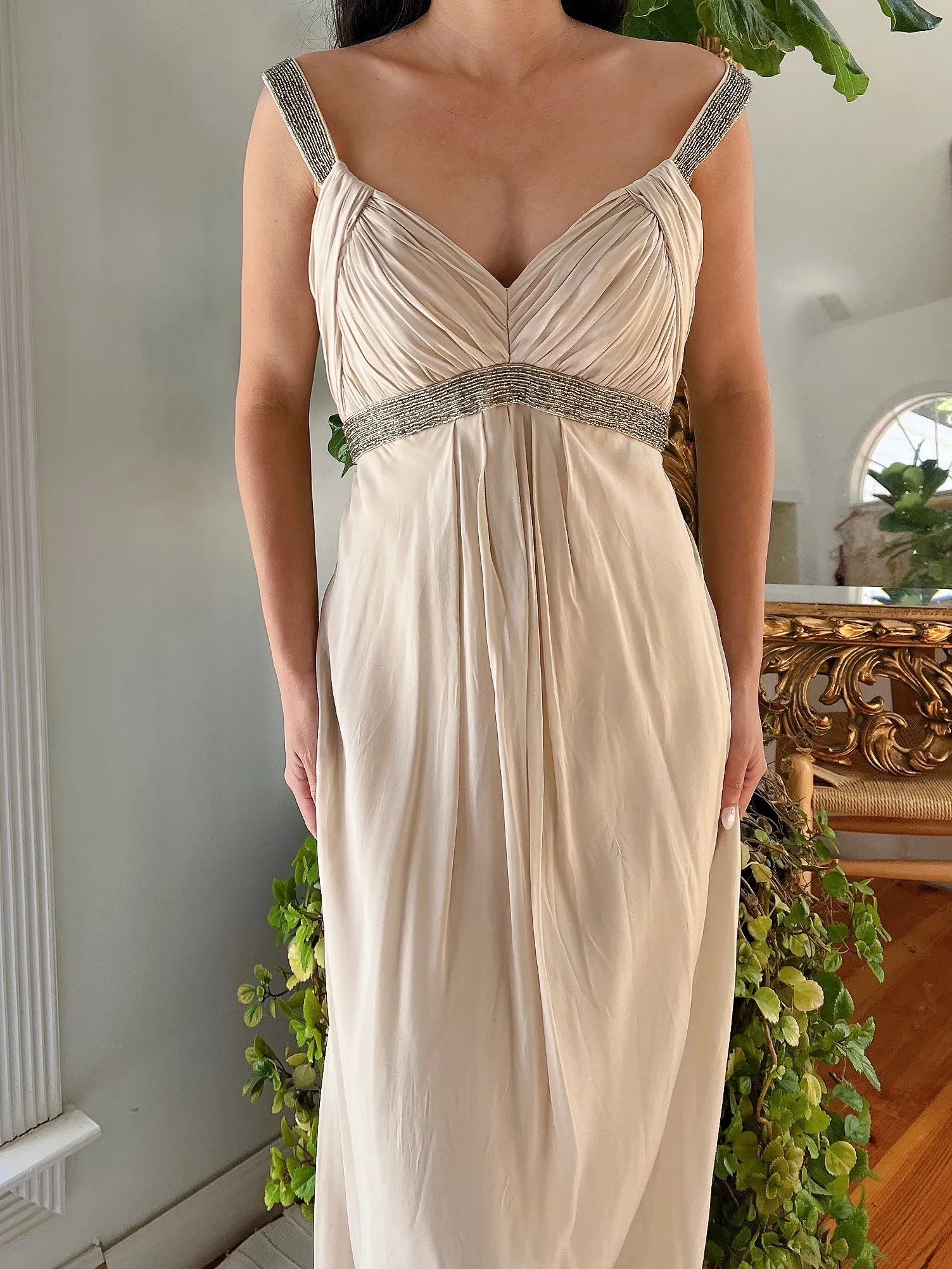 Vintage Silk Beige Gown - S