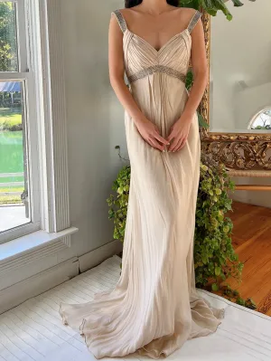 Vintage Silk Beige Gown - S