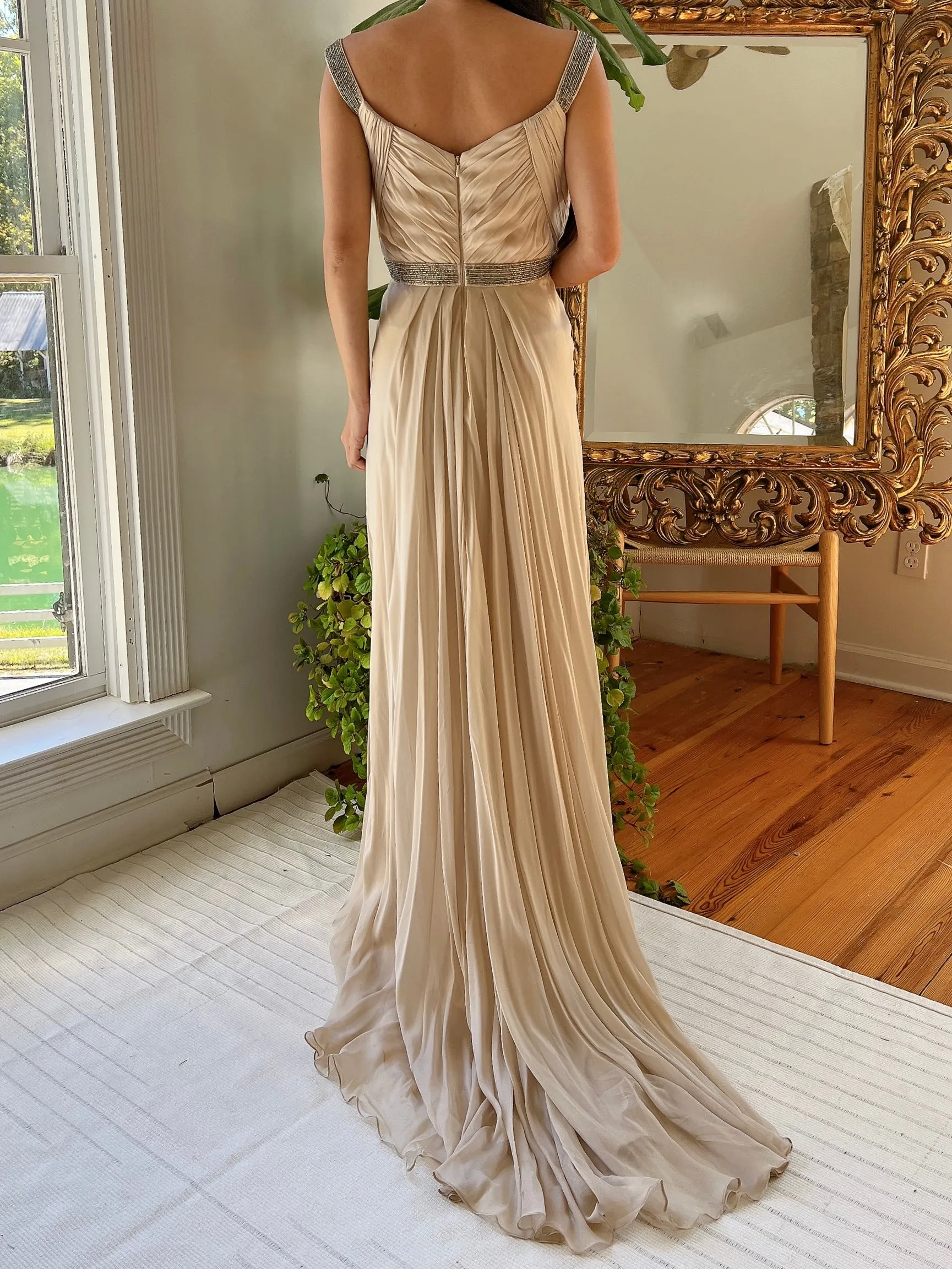 Vintage Silk Beige Gown - S