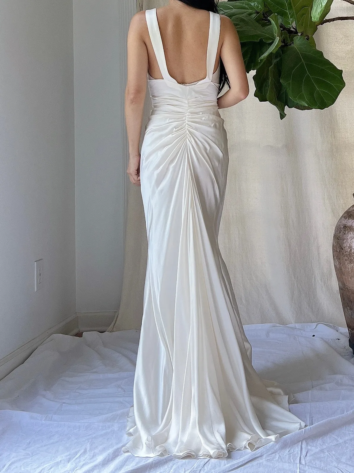 Vintage Silk Bias Cut Gown - M