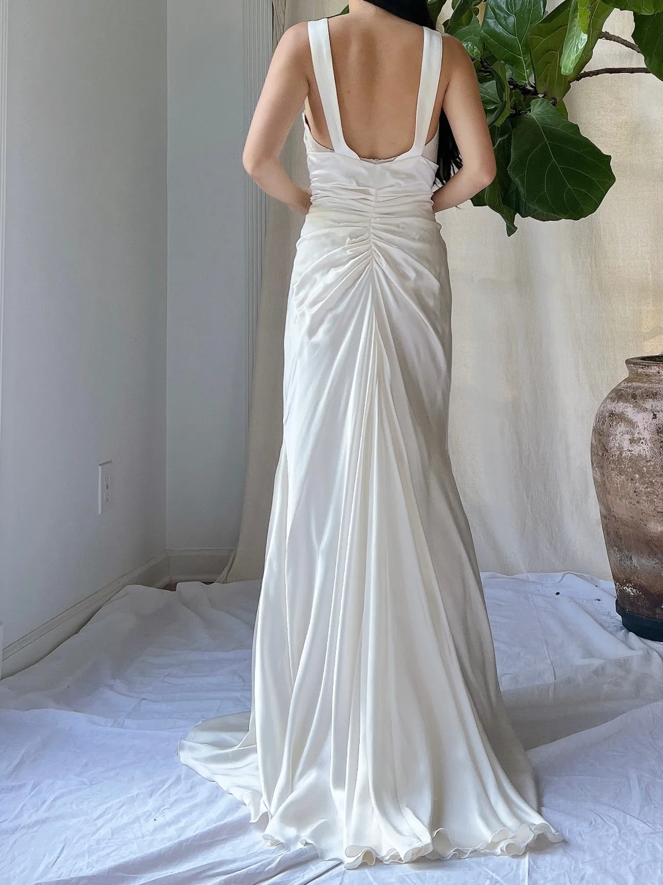 Vintage Silk Bias Cut Gown - M