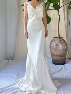Vintage Silk Bias Cut Gown - M