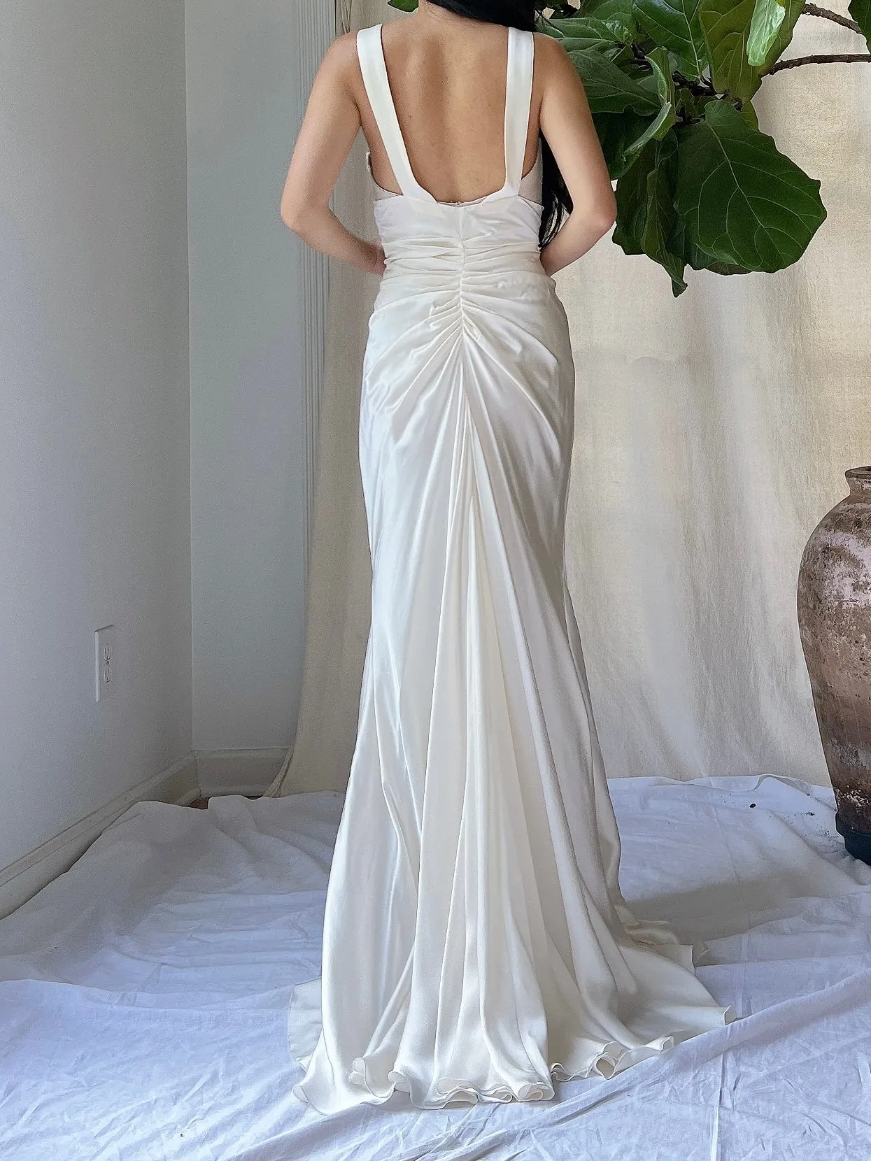 Vintage Silk Bias Cut Gown - M