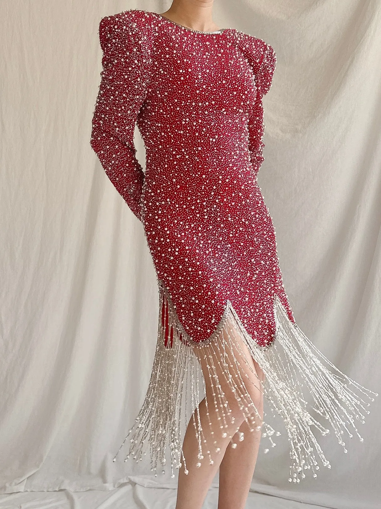 Vintage Silk Chiffon Beaded Dress - XS/2