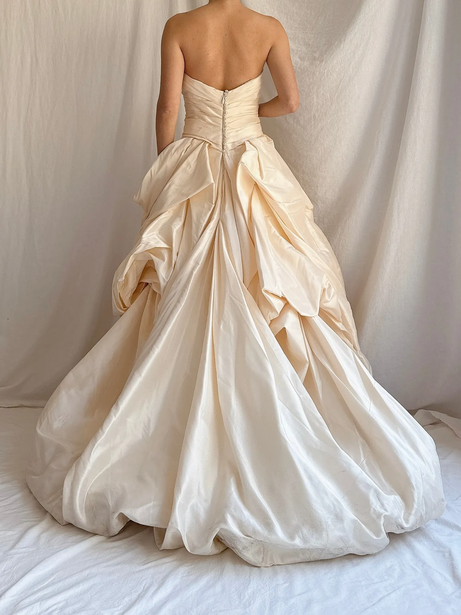 Vintage Silk Romona Keveza Draped Gown - S/2/4