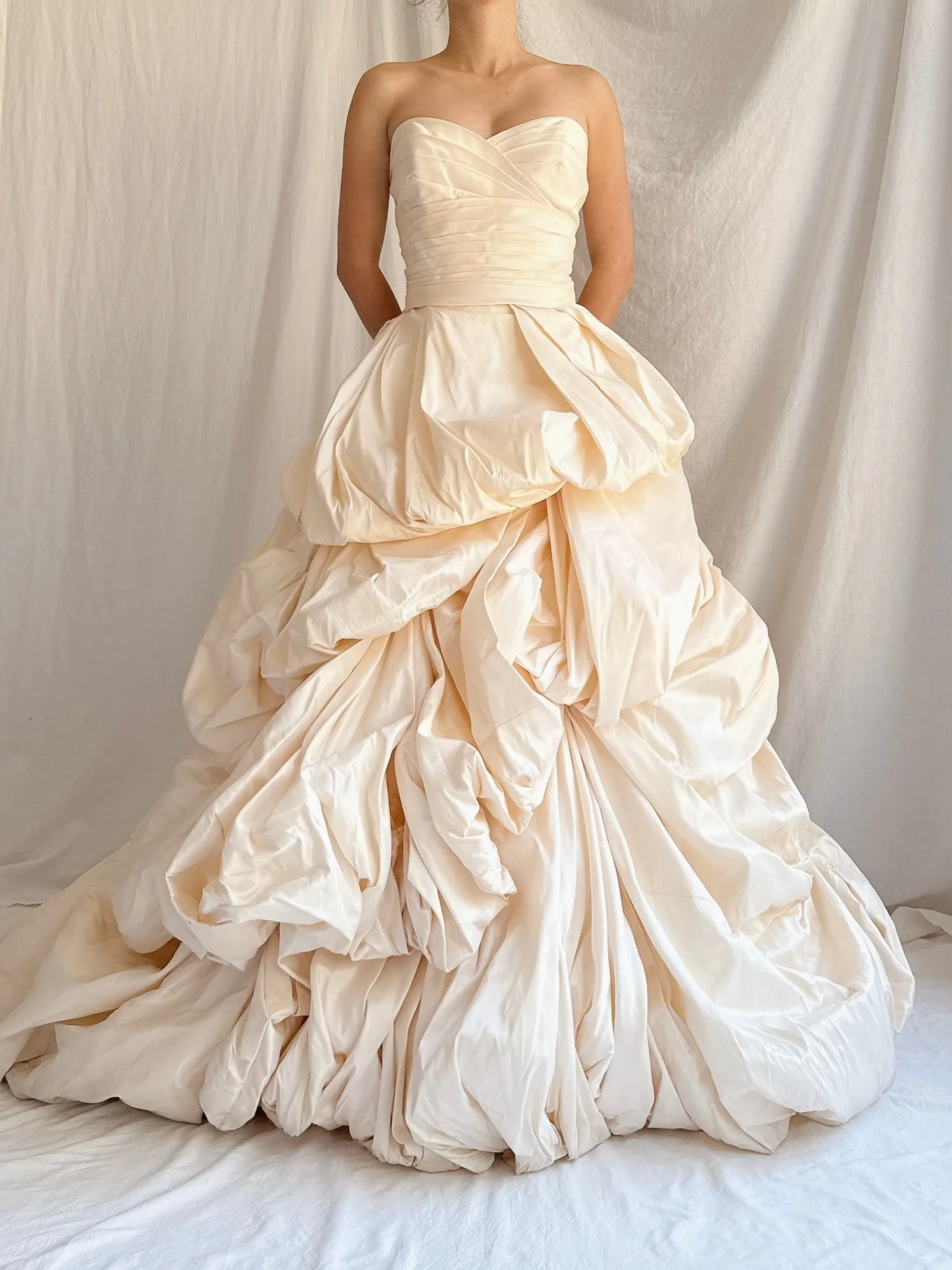 Vintage Silk Romona Keveza Draped Gown - S/2/4