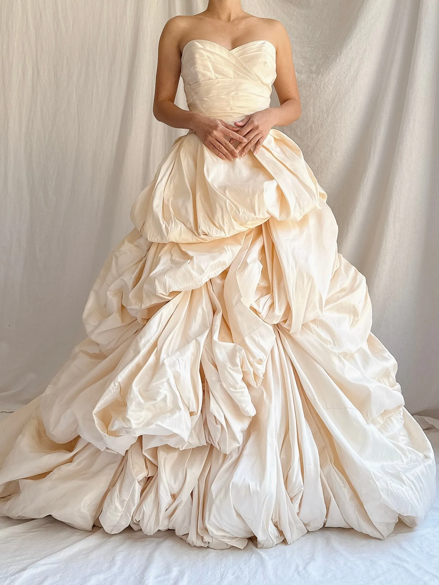 Vintage Silk Romona Keveza Draped Gown - S/2/4