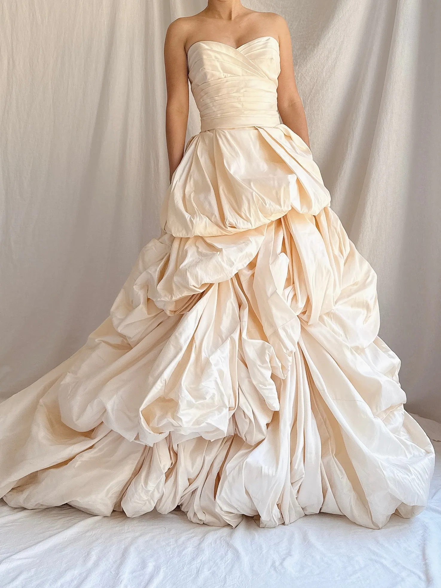 Vintage Silk Romona Keveza Draped Gown - S/2/4