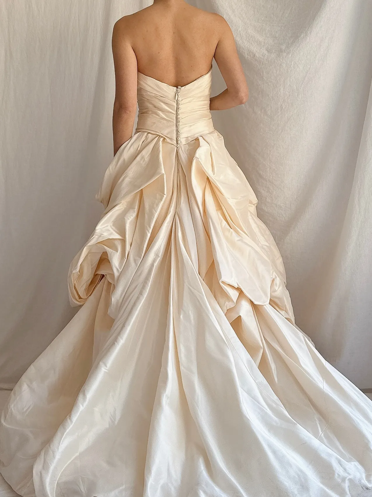 Vintage Silk Romona Keveza Draped Gown - S/2/4