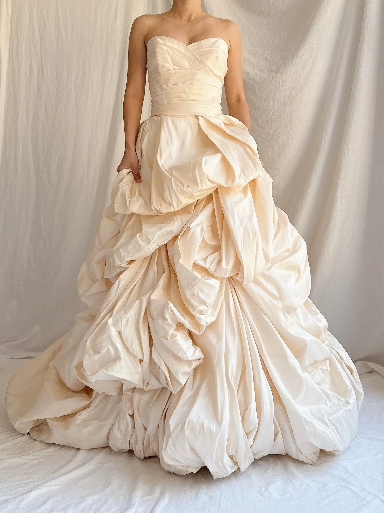 Vintage Silk Romona Keveza Draped Gown - S/2/4