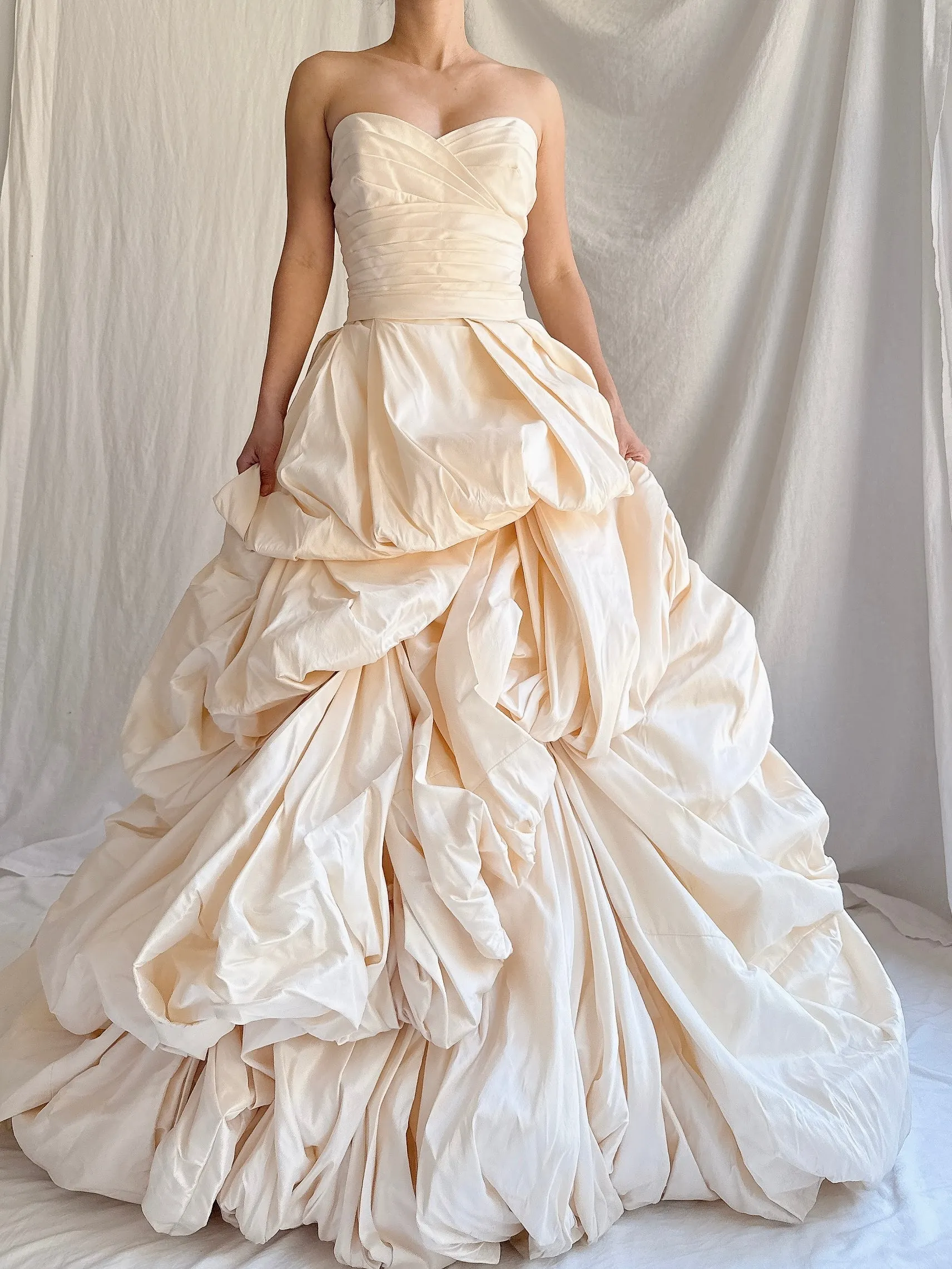Vintage Silk Romona Keveza Draped Gown - S/2/4
