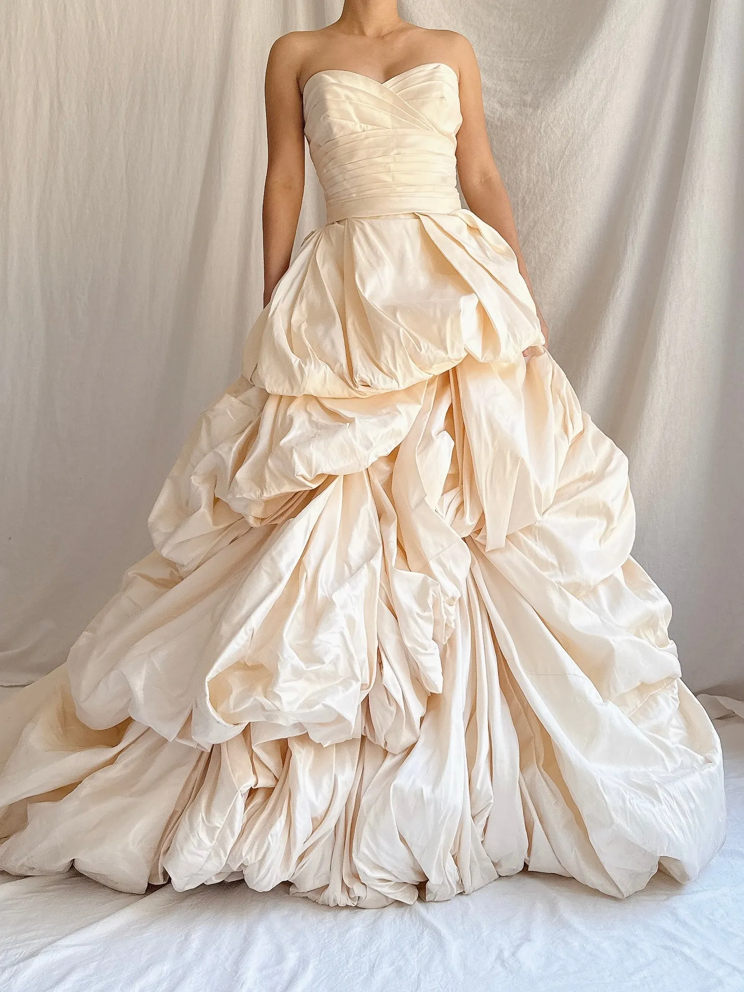 Vintage Silk Romona Keveza Draped Gown - S/2/4