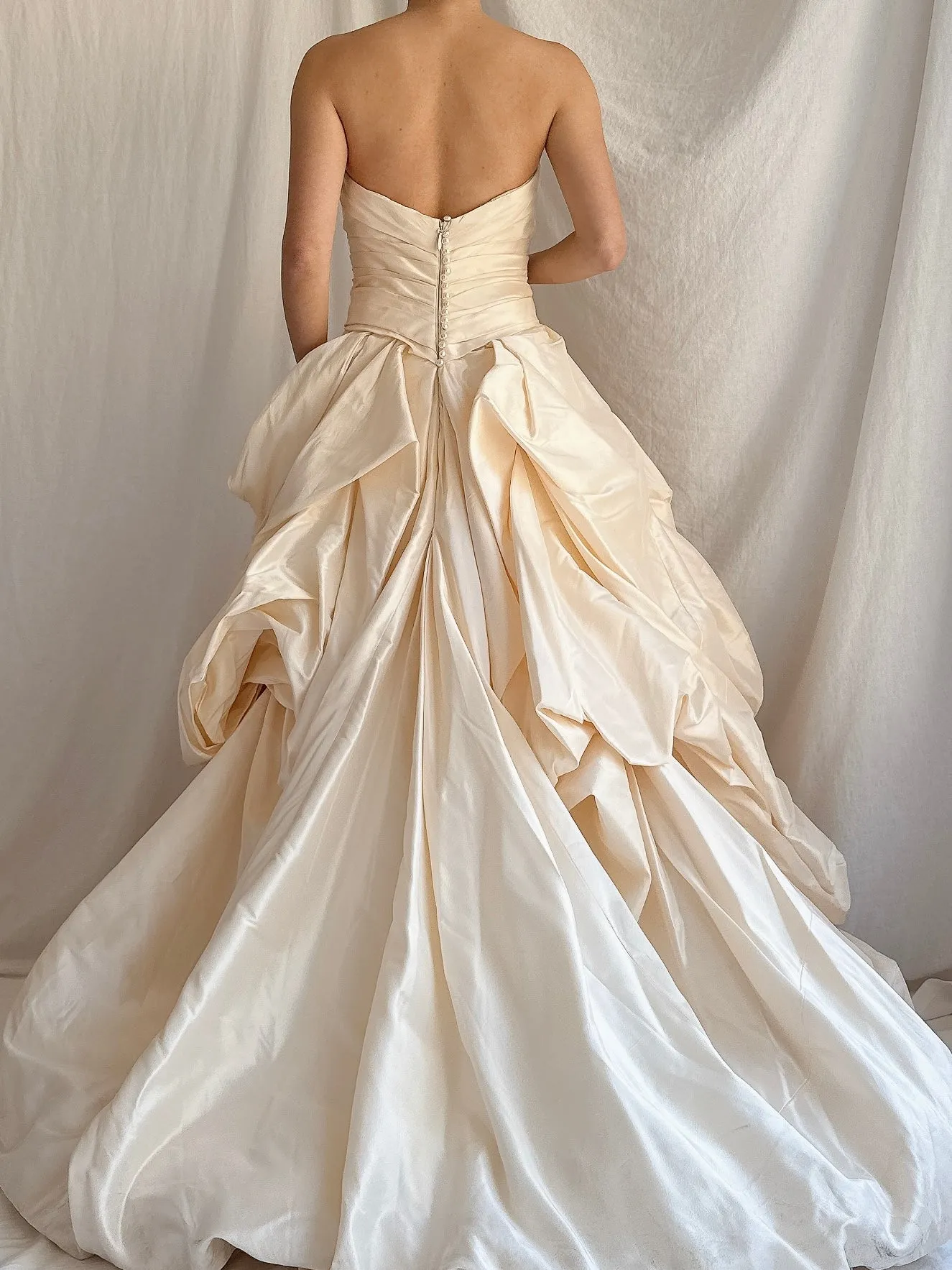 Vintage Silk Romona Keveza Draped Gown - S/2/4