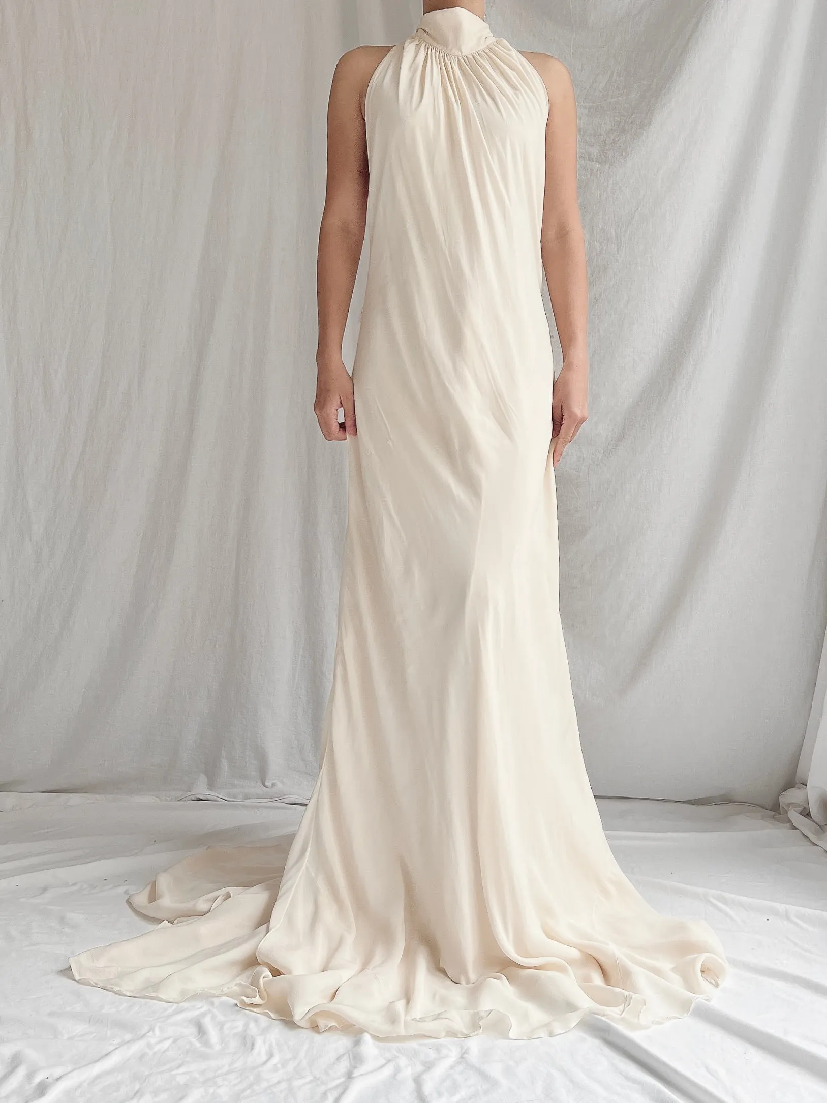 Vintage Vera Wang Halter Silk Gown - S-L