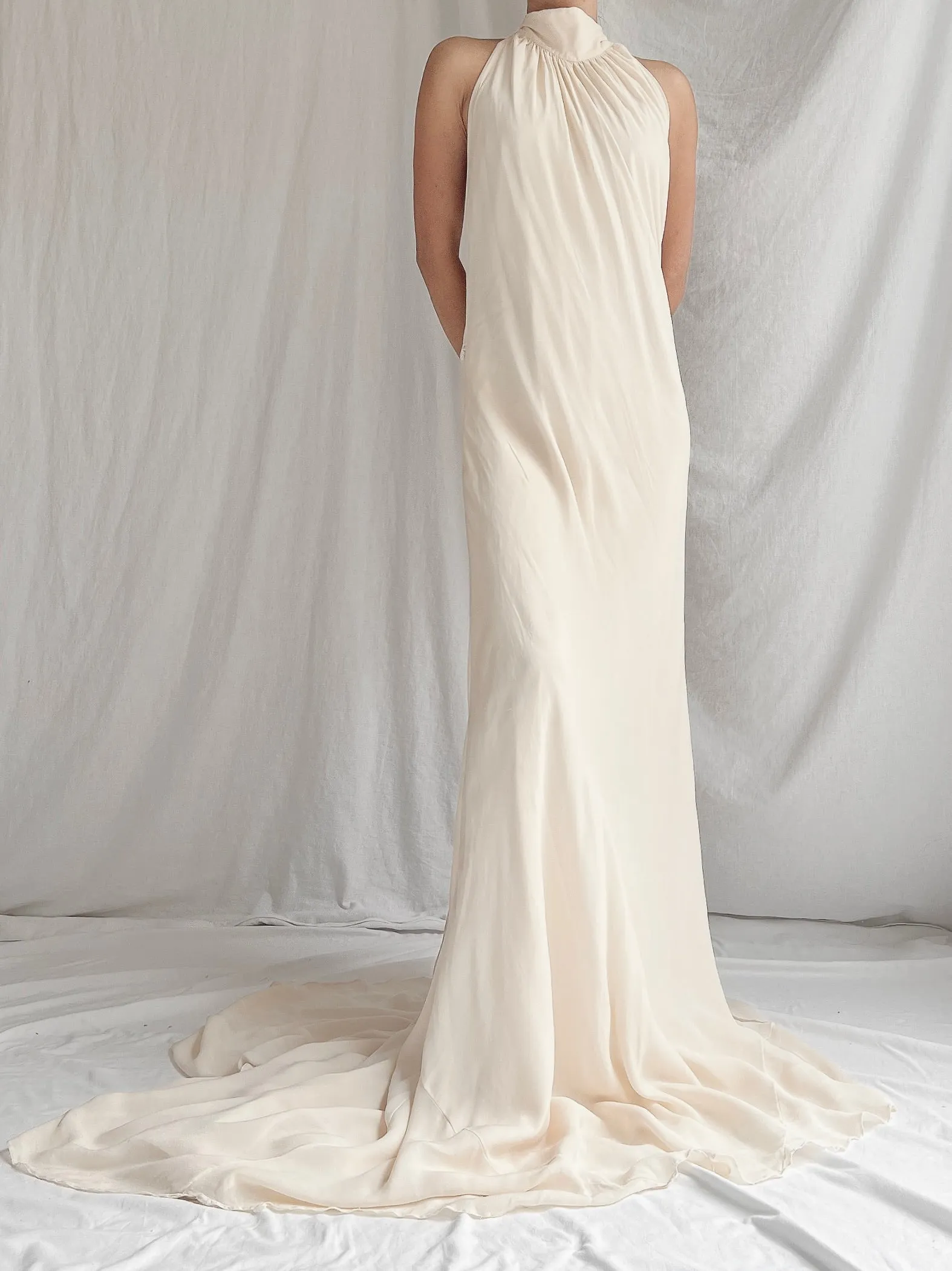 Vintage Vera Wang Halter Silk Gown - S-L