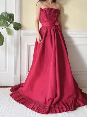 Vintage Victor Costa Pleated Bust Gown - S/6