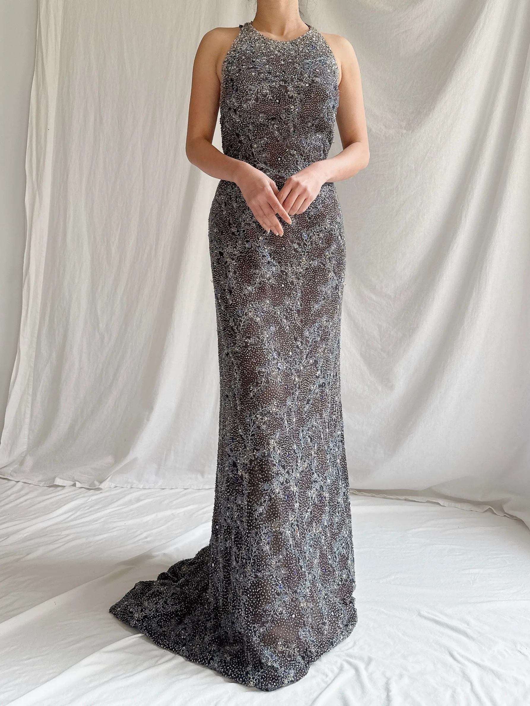 Vintage YSA Makino Fully Beaded Gown - S/M