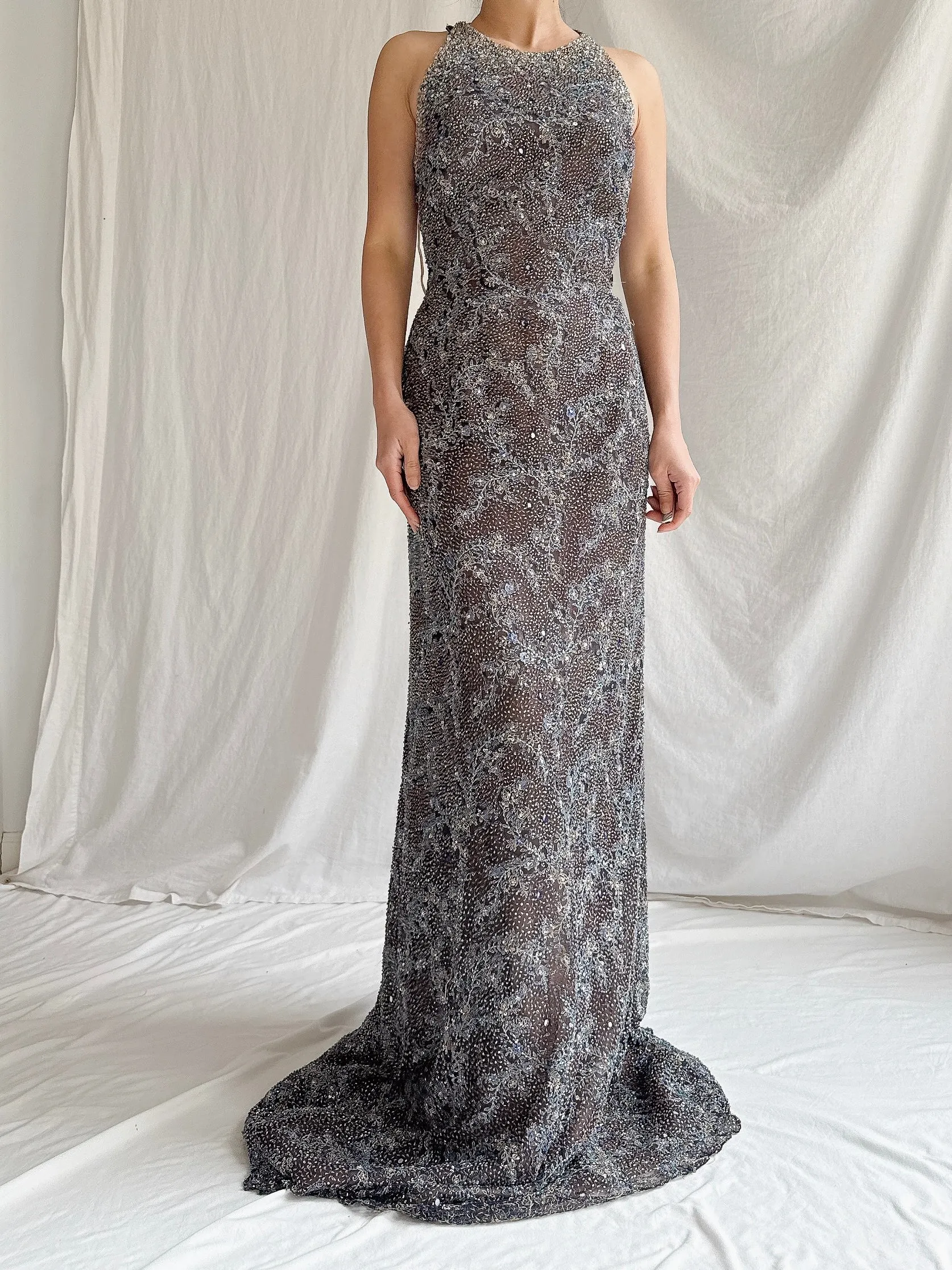 Vintage YSA Makino Fully Beaded Gown - S/M
