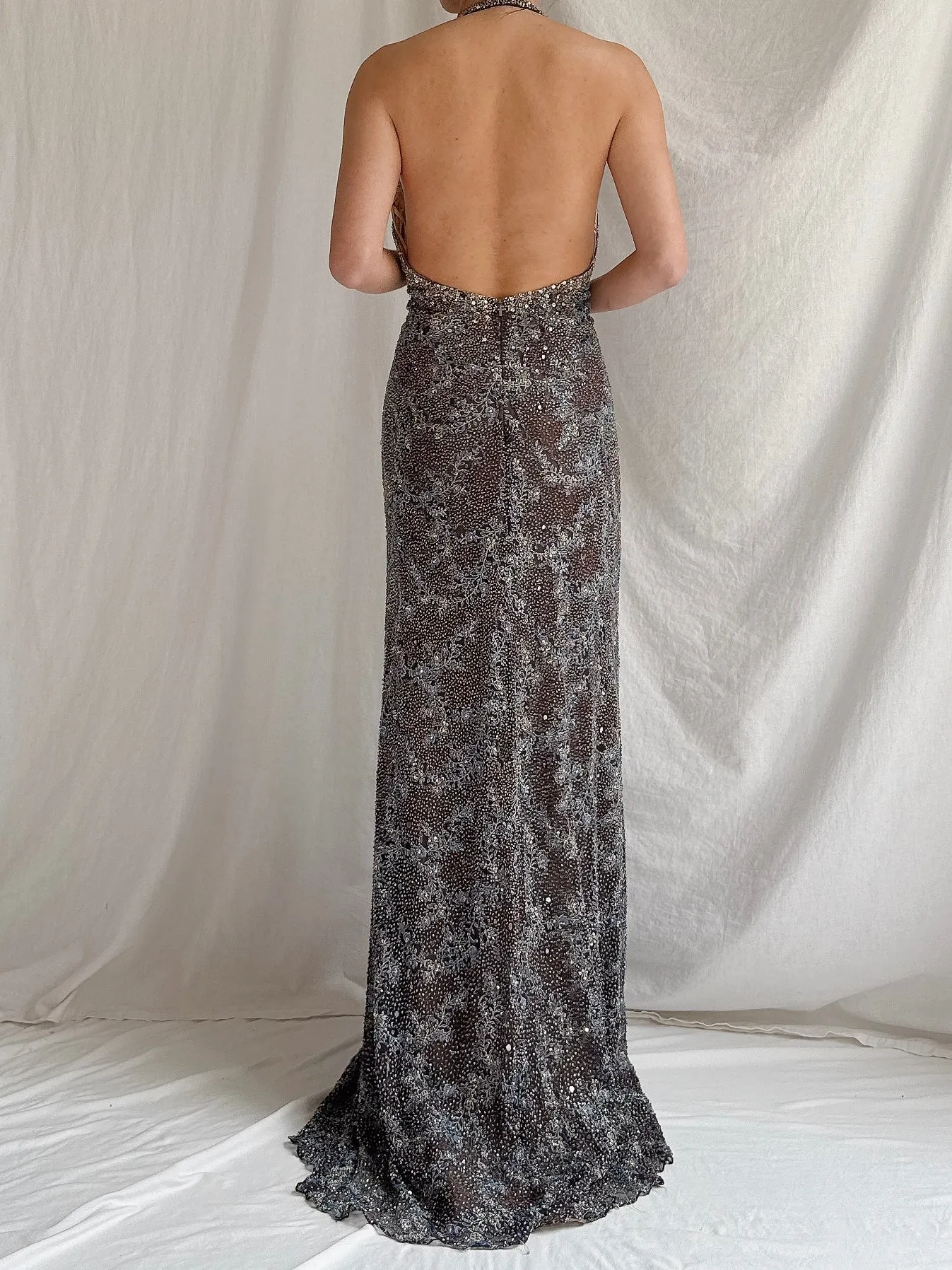 Vintage YSA Makino Fully Beaded Gown - S/M